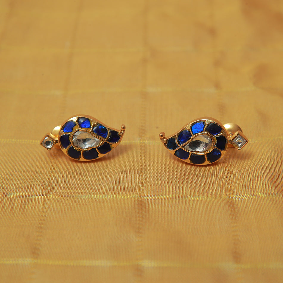 Vintage Navy Blue Crystal Wedding Earrings by Rebeka | Rebekajewelry